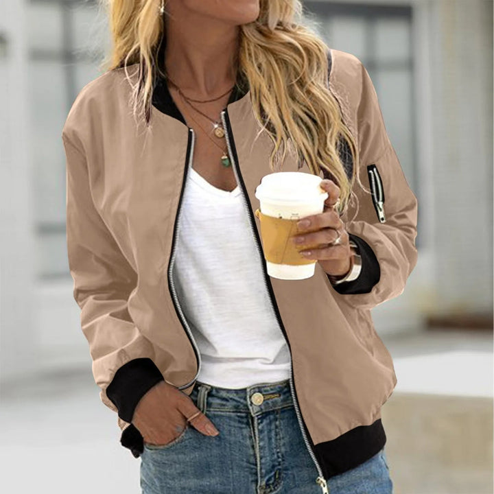 Gwyn | Women Zip Pocket Bomber Jacket