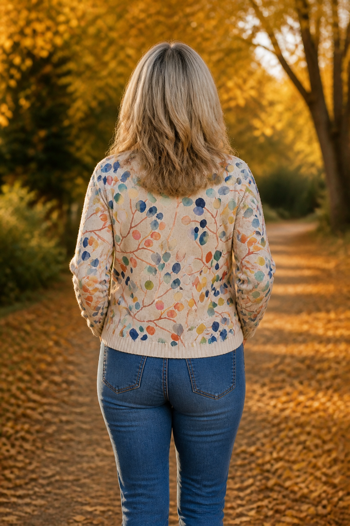 Nesha | Women Leaf Print Bomber Jacket