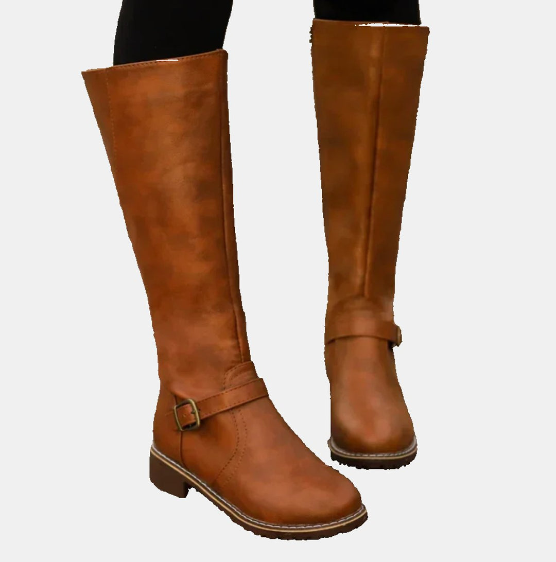 Irie | Women Buckle Strap Knee High Boots