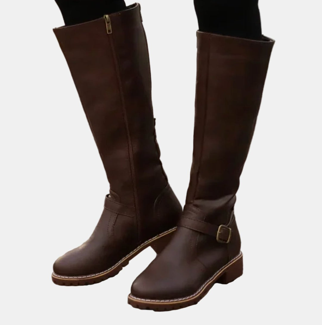 Irie | Women Buckle Strap Knee High Boots