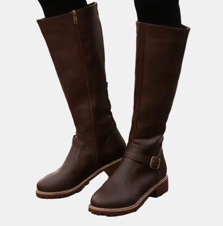 Irie | Women Buckle Strap Knee High Boots