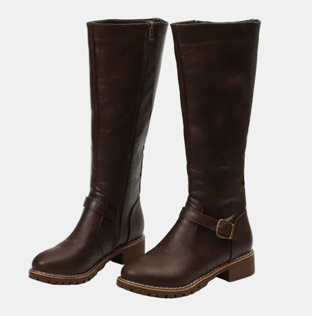 Irie | Women Buckle Strap Knee High Boots