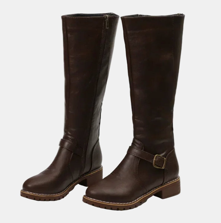 Irie | Women Buckle Strap Knee High Boots