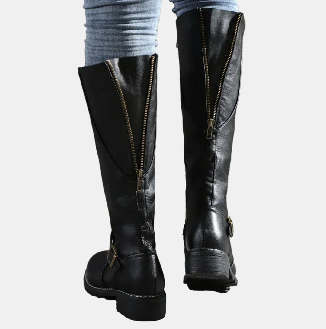 Irie | Women Buckle Strap Knee High Boots