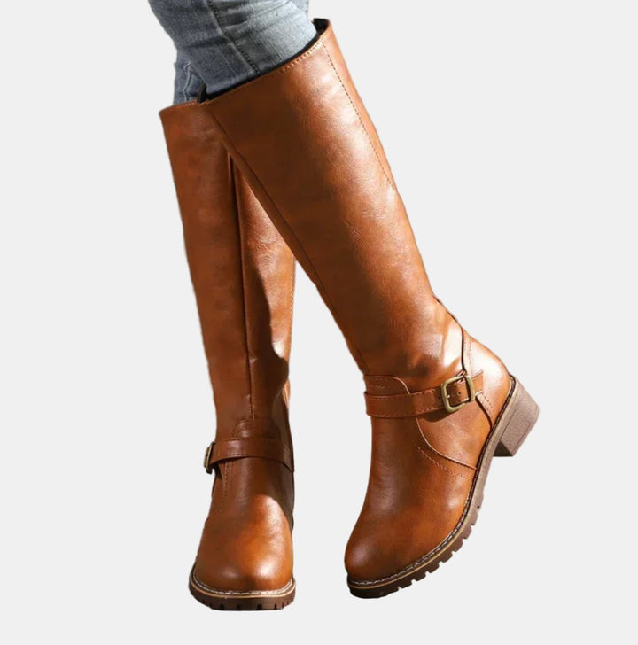 Irie | Women Buckle Strap Knee High Boots