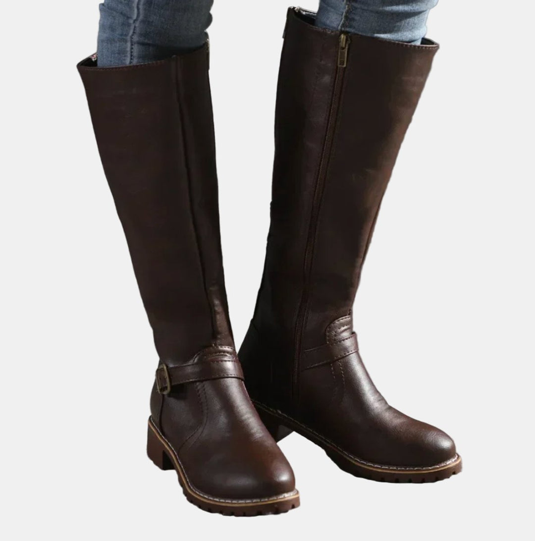 Irie | Women Buckle Strap Knee High Boots