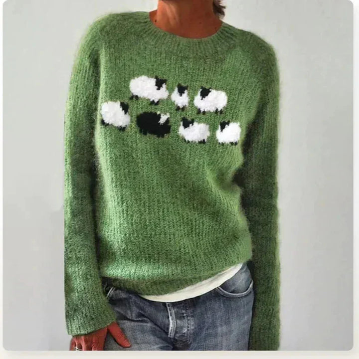 Gigi | Women Boat Neck Fair Isle Knit Sweater