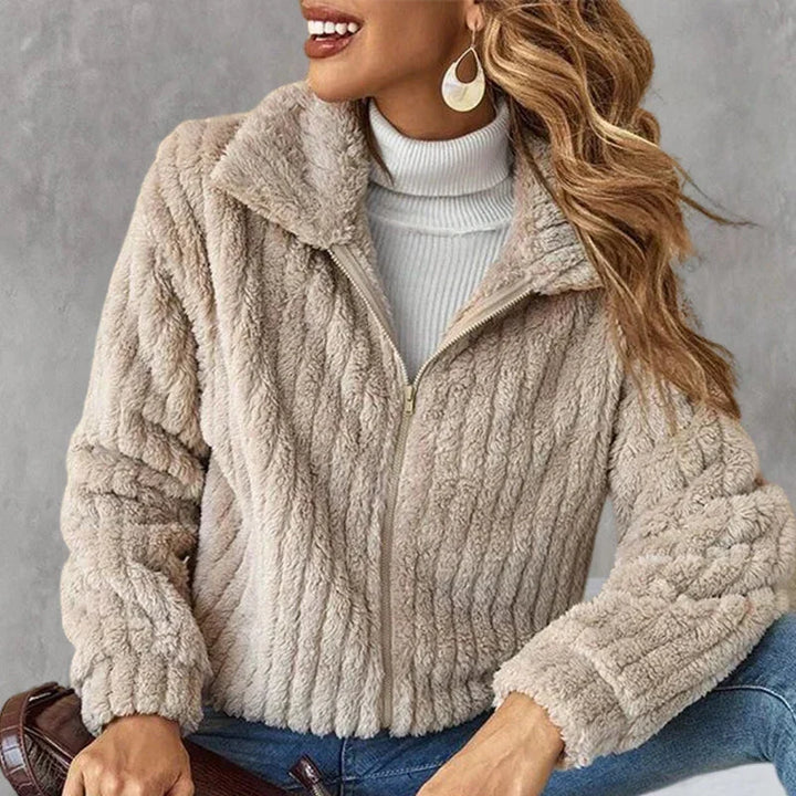 Yana | Women Zip Collar Fluffy Jacket