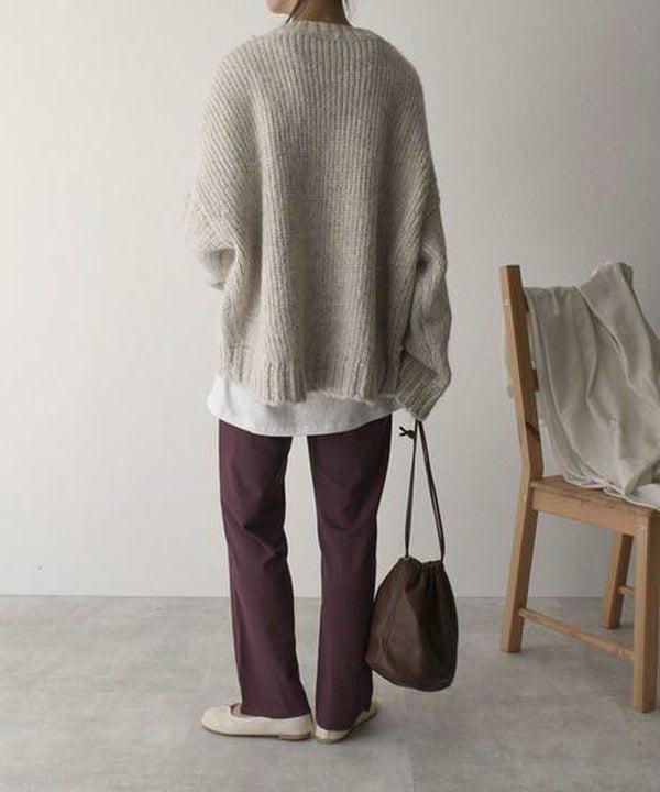 Christa | Women Pocket Crew Knit Sweater
