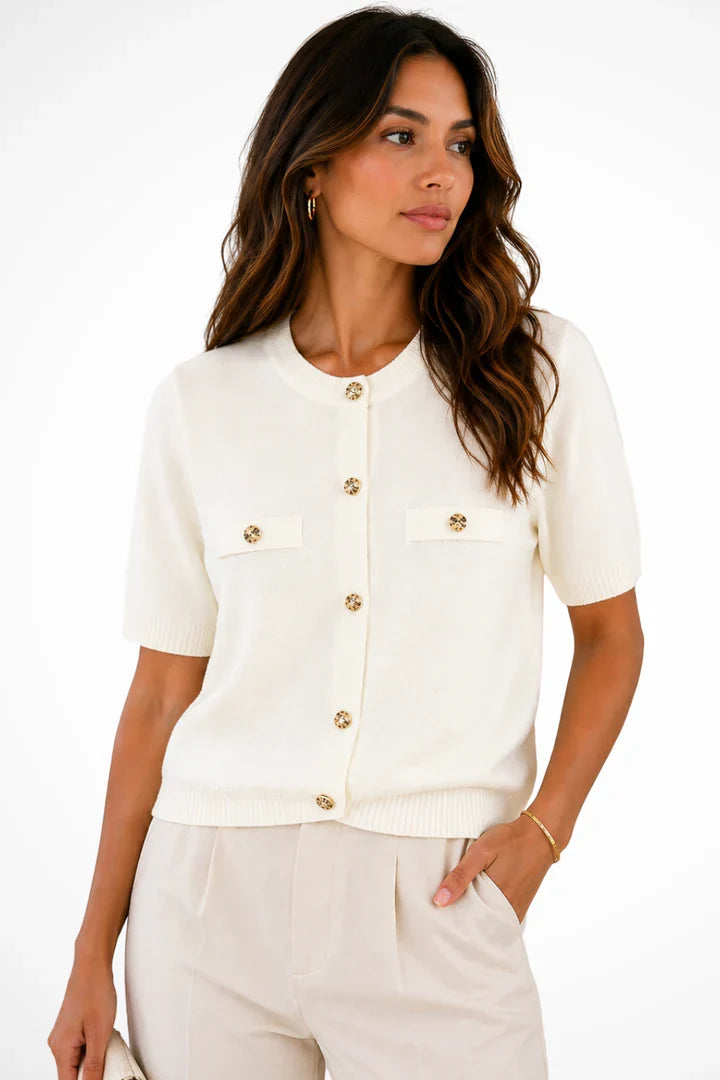 Adair | Women Short Sleeve Pocket Cardigan