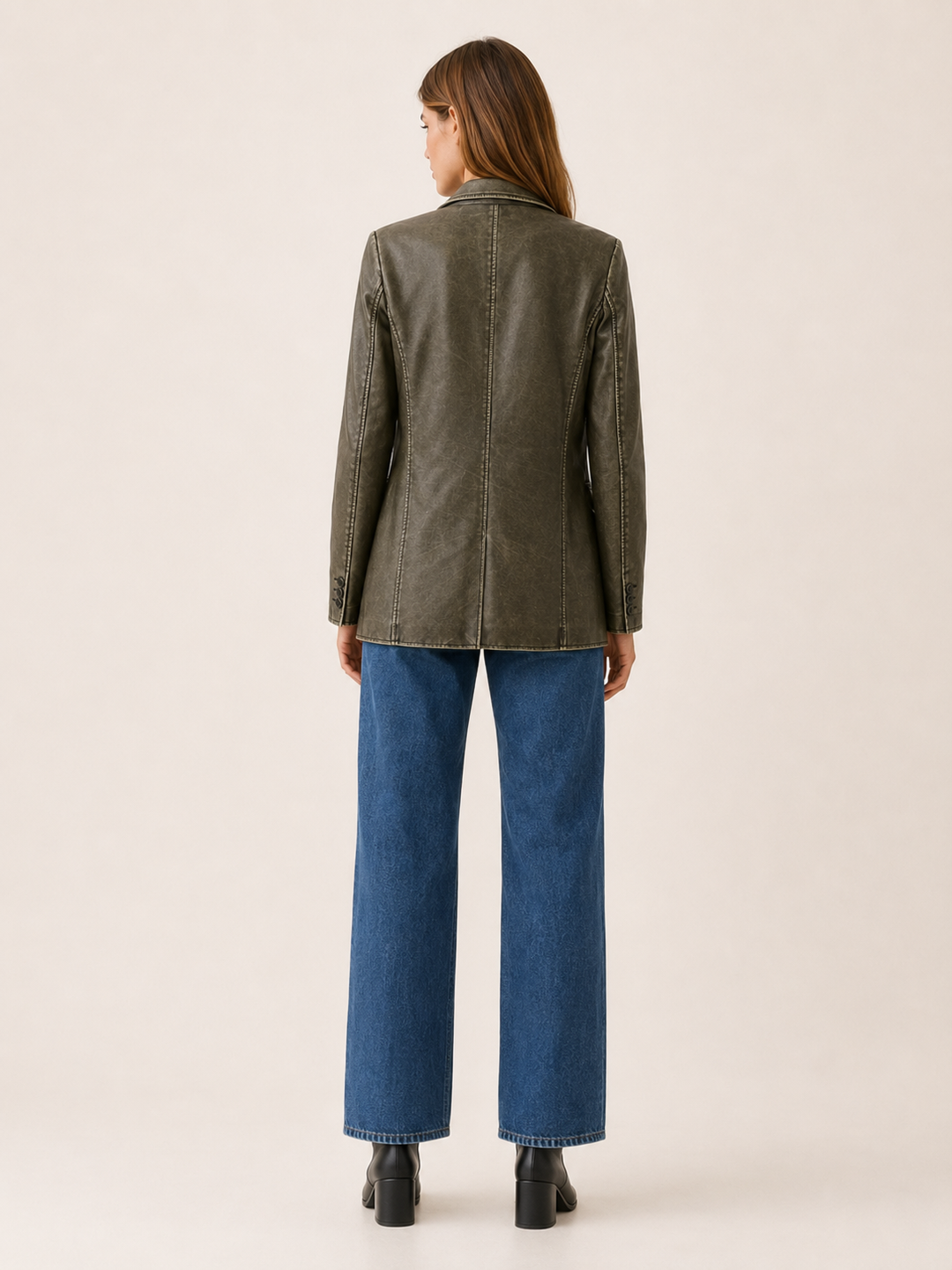 Annika | Women Leather Notch Blazer