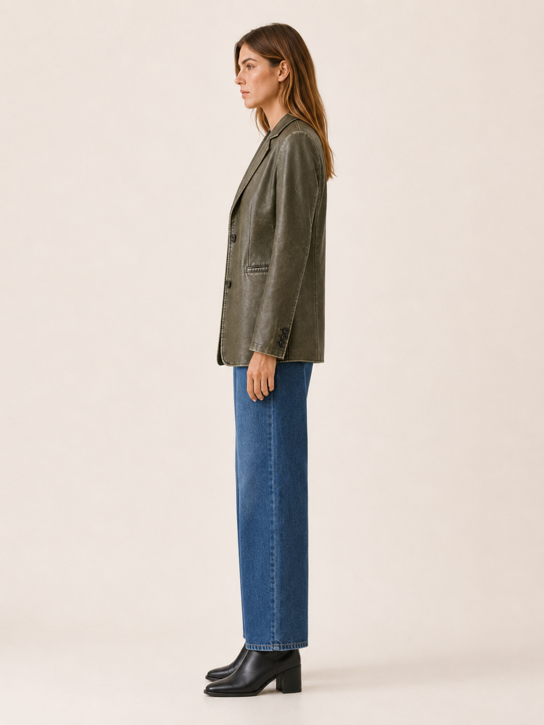 Annika | Women Leather Notch Blazer