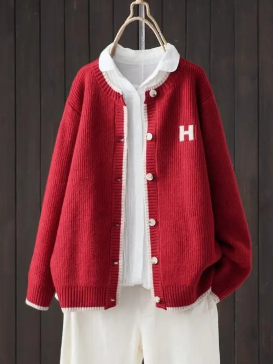 Jena | Women Letter Patch Oversized Cardigan