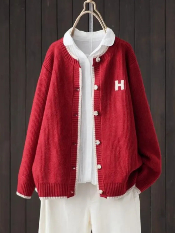 Jena | Women Letter Patch Oversized Cardigan