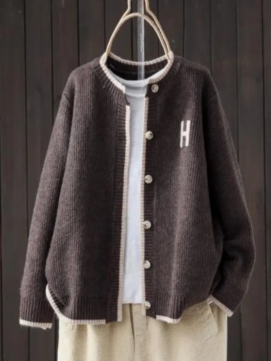 Jena | Women Letter Patch Oversized Cardigan