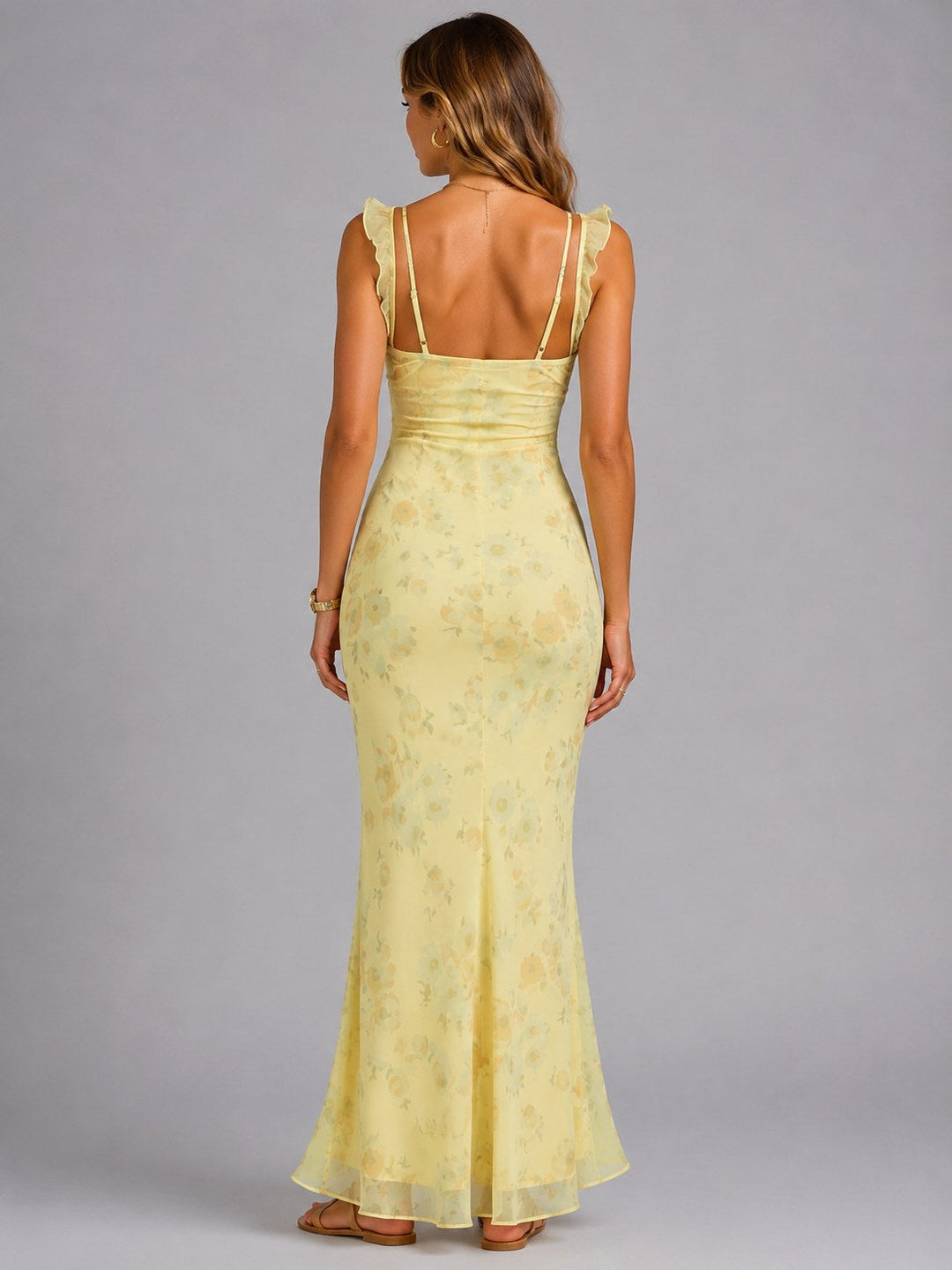 Bernice | Women Floral Ruffle Winter Wedding Guest Dress