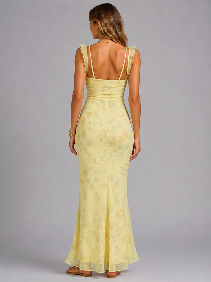 Bernice | Women Floral Ruffle Winter Wedding Guest Dress