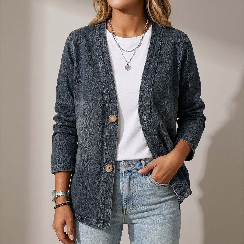 Allegra | Women Denim Button Cardigan