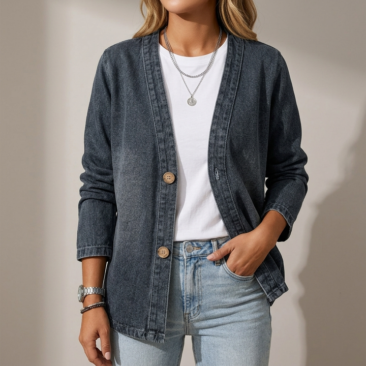 Allegra | Women Denim Button Cardigan