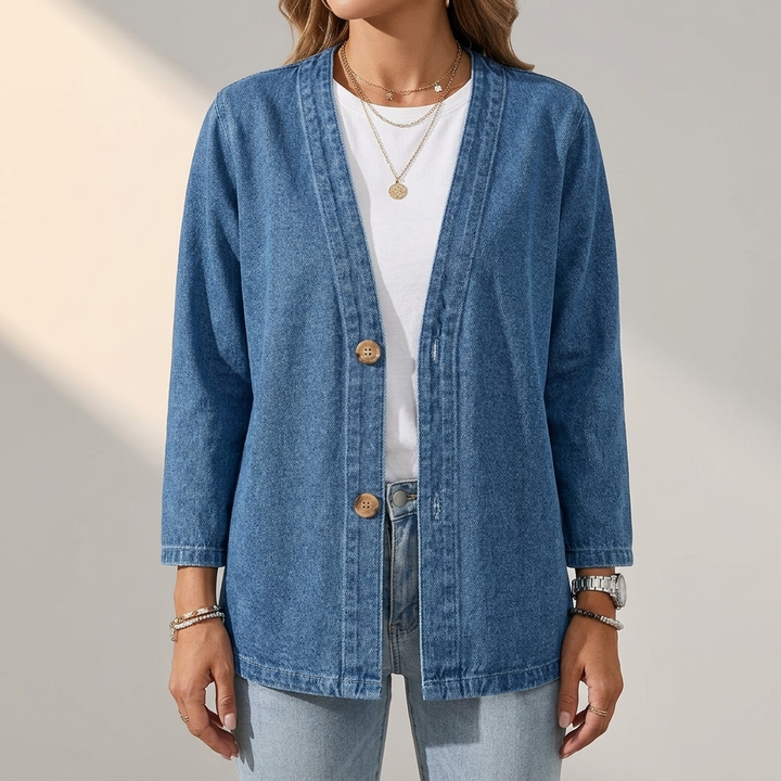 Allegra | Women Denim Button Cardigan