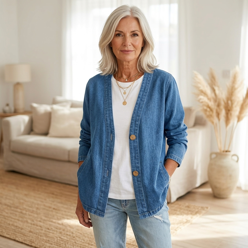 Allegra | Women Denim Button Cardigan