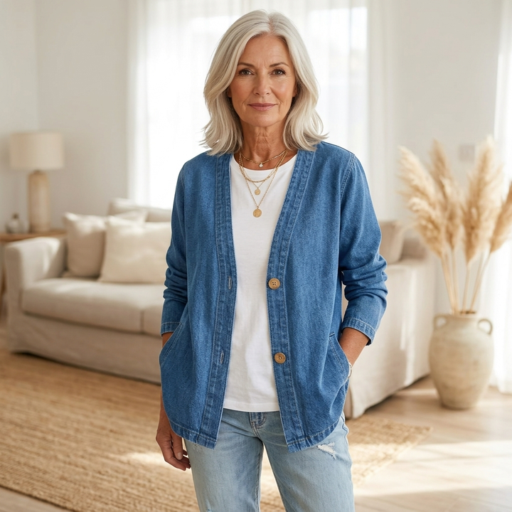 Allegra | Women Denim Button Cardigan