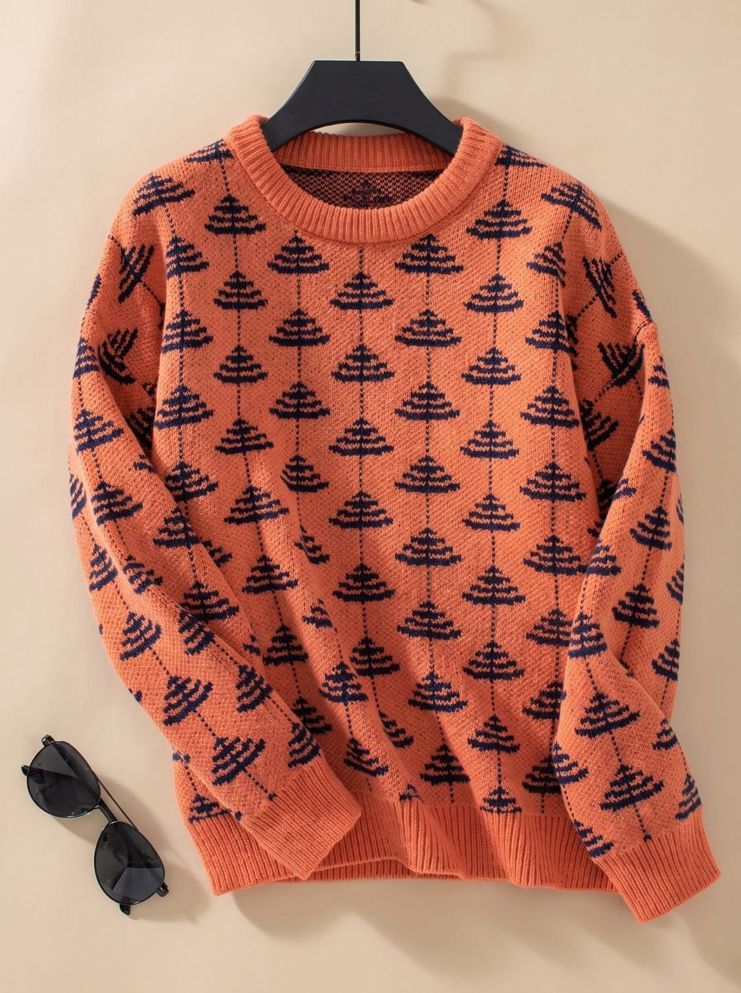 Debra | Women Tree Print Crewneck Sweater