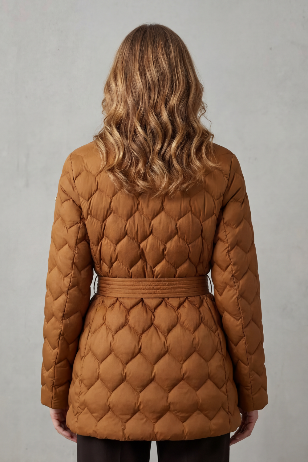Joss | Women Belted Diamond Quilted Padded Jacket
