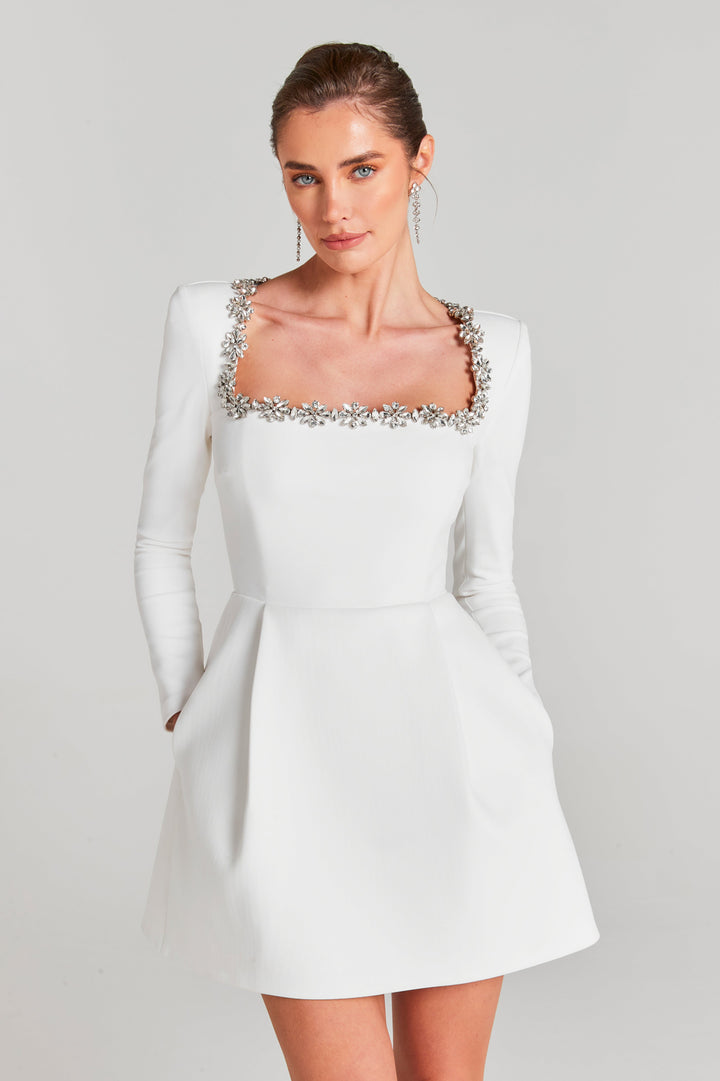 Velma | Women Velvet Square Neck Winter Wedding Guest Dress