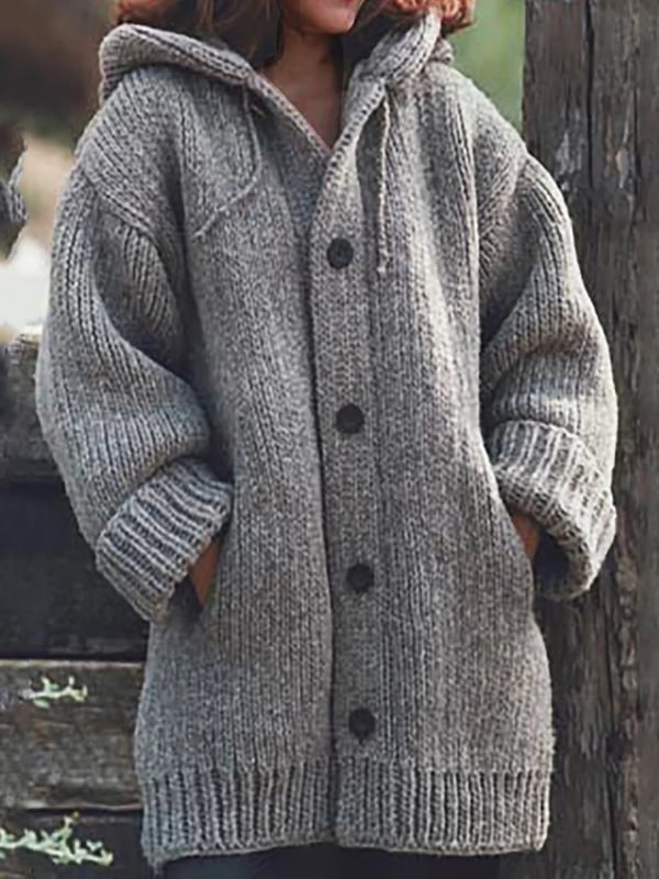 Ona | Women Hooded Button Oversized Cardigan