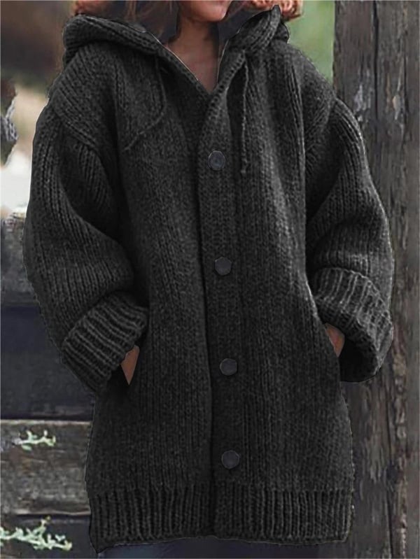 Ona | Women Hooded Button Oversized Cardigan
