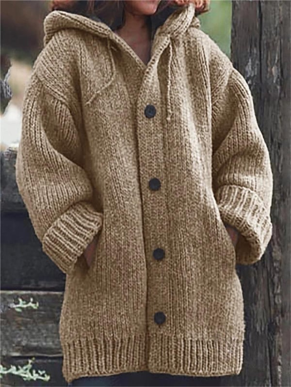 Ona | Women Hooded Button Oversized Cardigan
