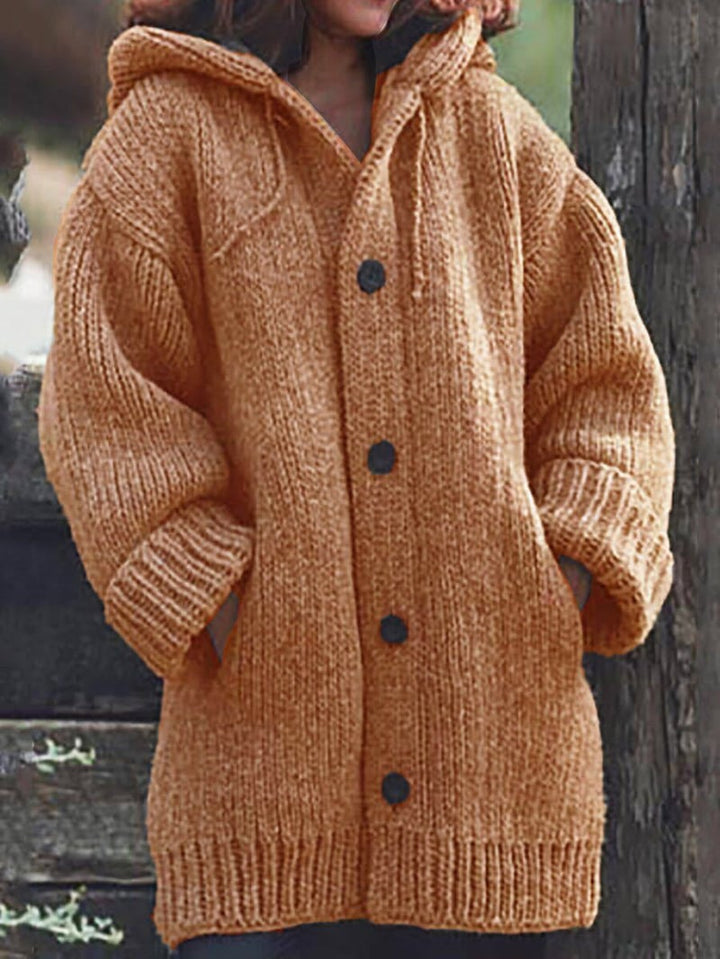 Ona | Women Hooded Button Oversized Cardigan