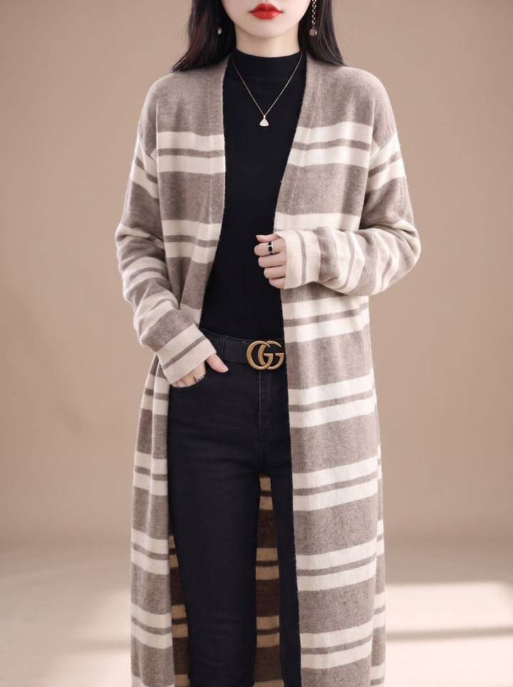 Odalys Women Longline Open Front Pocket Knitted Sweater