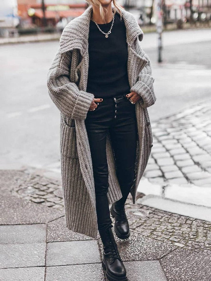 Zuzanna Women Shawl Collar Chunky Knit Oversized Sweater Cardigan