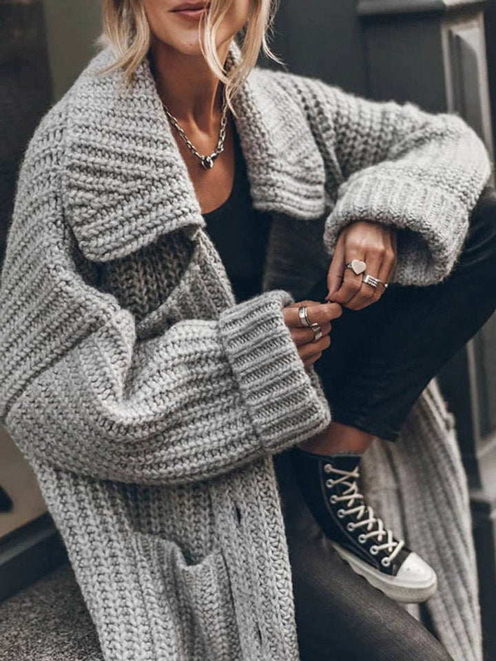 Zuzanna Women Shawl Collar Chunky Knit Oversized Sweater Cardigan