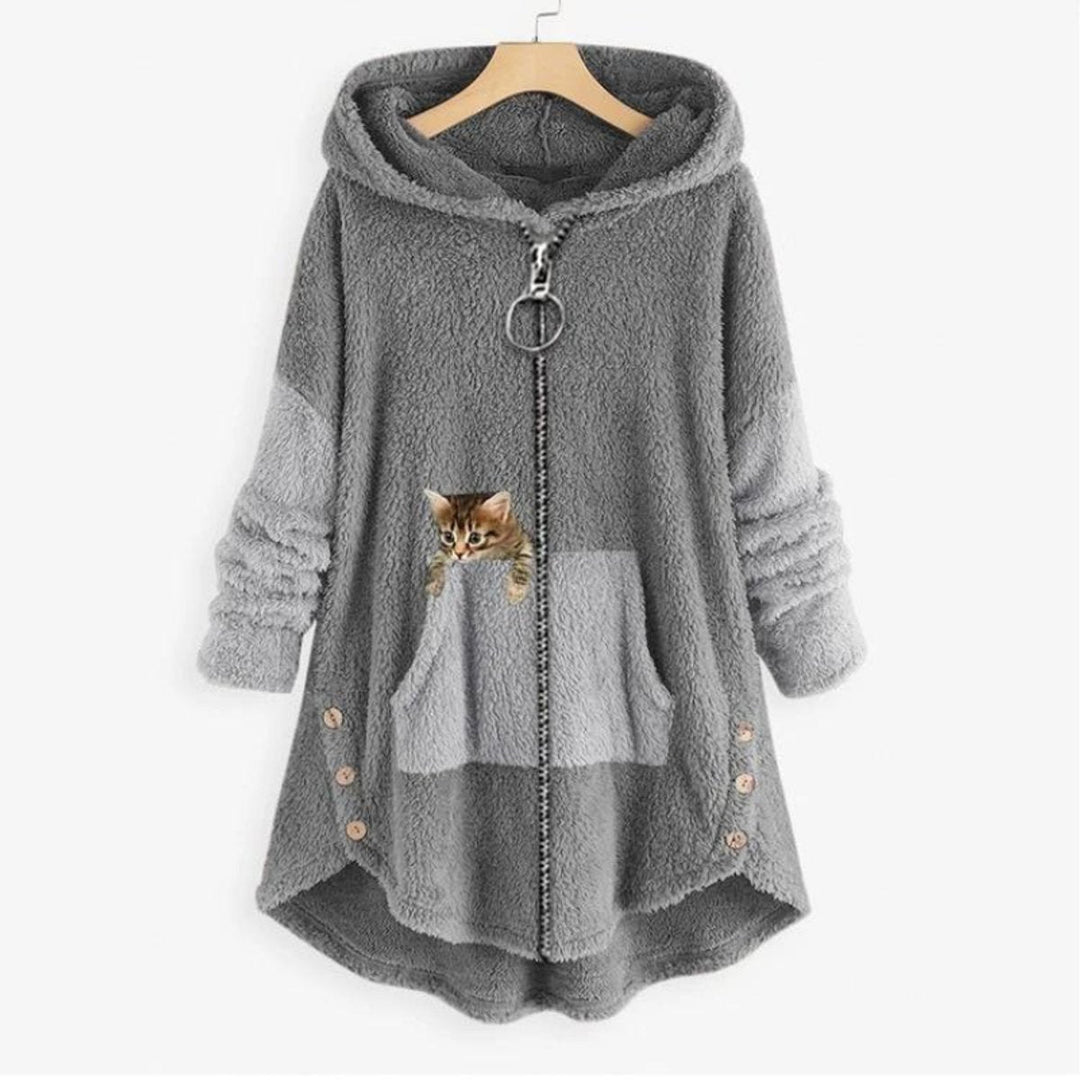 Ula | Women Hooded Cat Fluffy Jacket