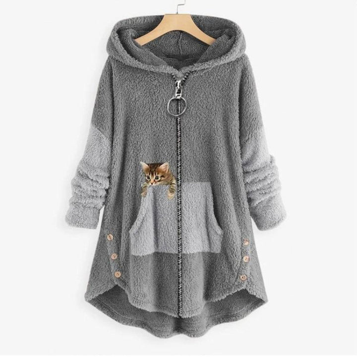 Ula | Women Hooded Cat Fluffy Jacket