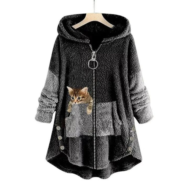 Ula | Women Hooded Cat Fluffy Jacket