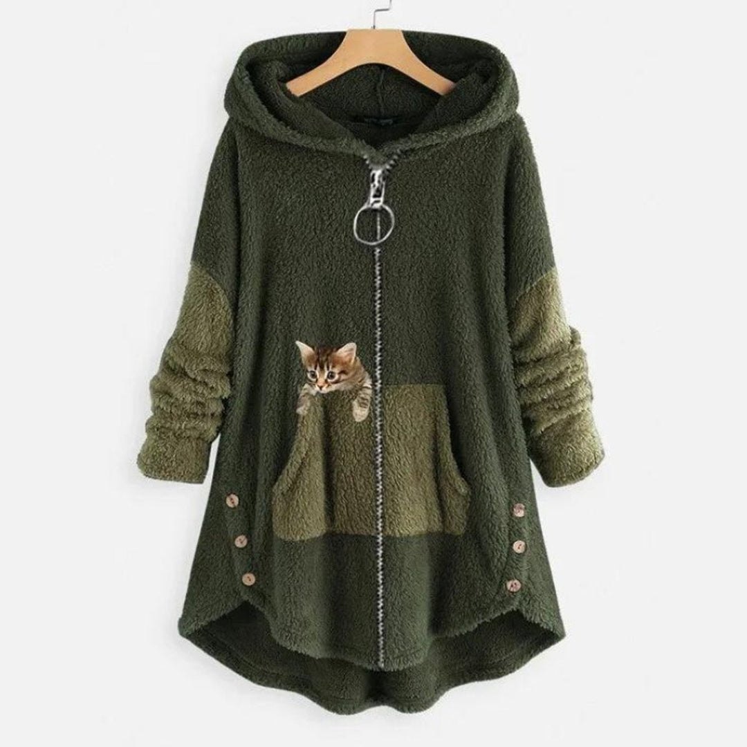 Ula | Women Hooded Cat Fluffy Jacket