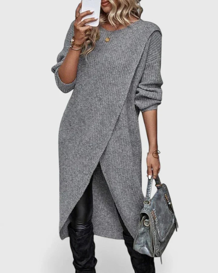 Fran | Women Crossover Knit Sweater Dress