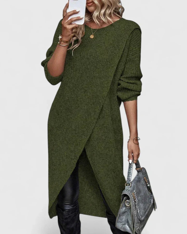 Fran | Women Crossover Knit Sweater Dress