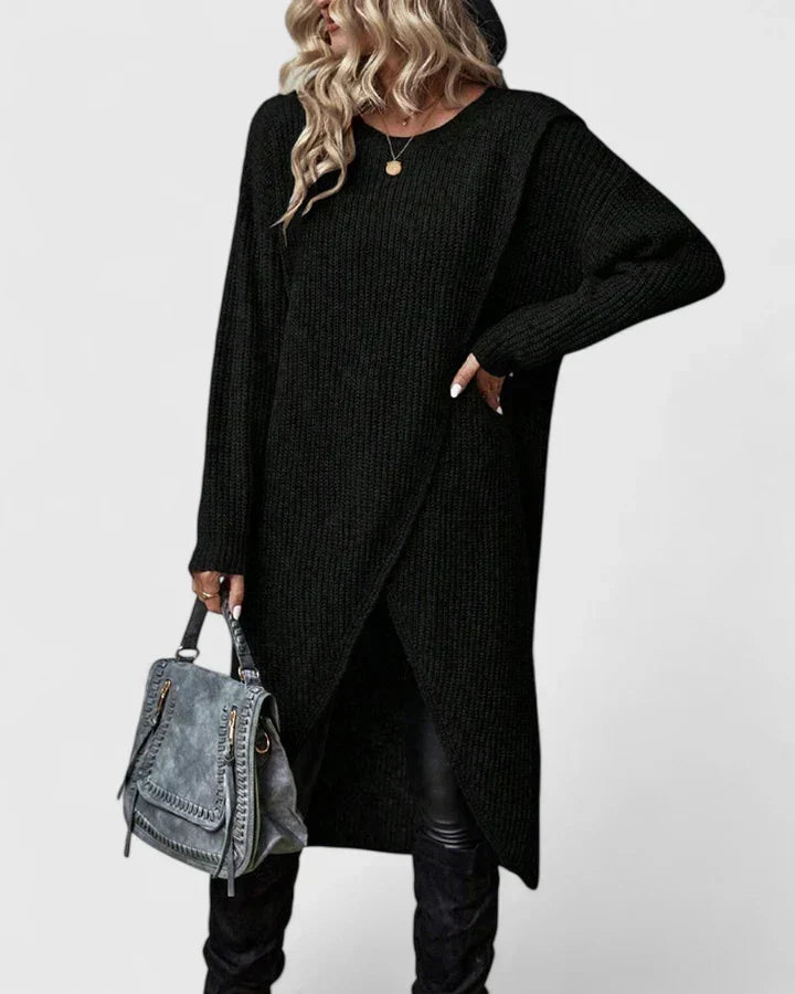 Fran | Women Crossover Knit Sweater Dress