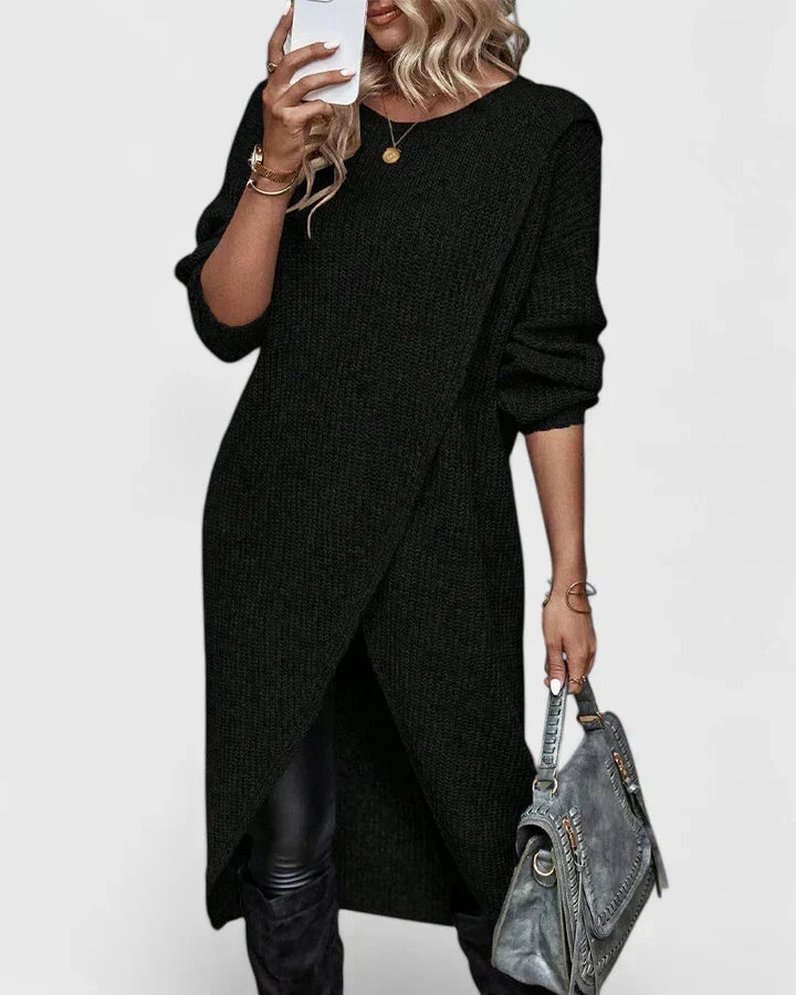 Fran | Women Crossover Knit Sweater Dress