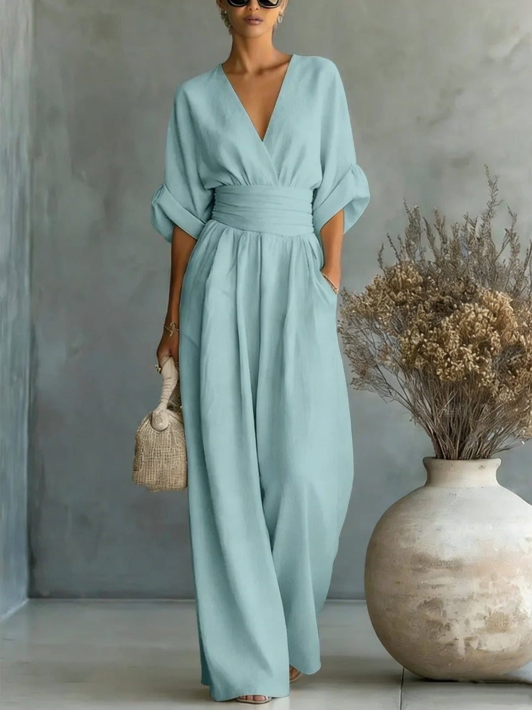 Hermione | Women Wide Leg Linen Jumpsuit