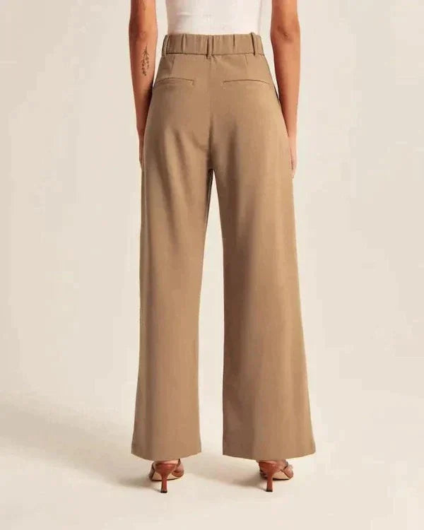 Lorene Women High Waist Pleated Wide Leg Dress Pants