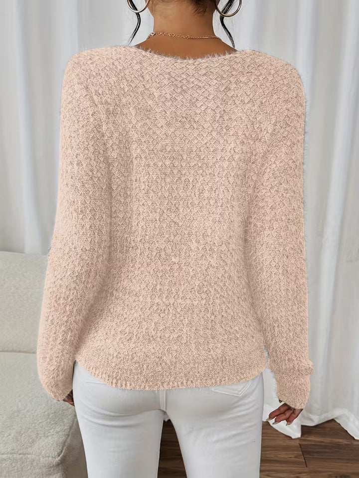 Roos | Women Textured V Neck Sweater