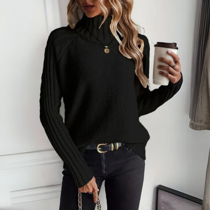 Karin | Women Ribbed Mock Neck Sweater