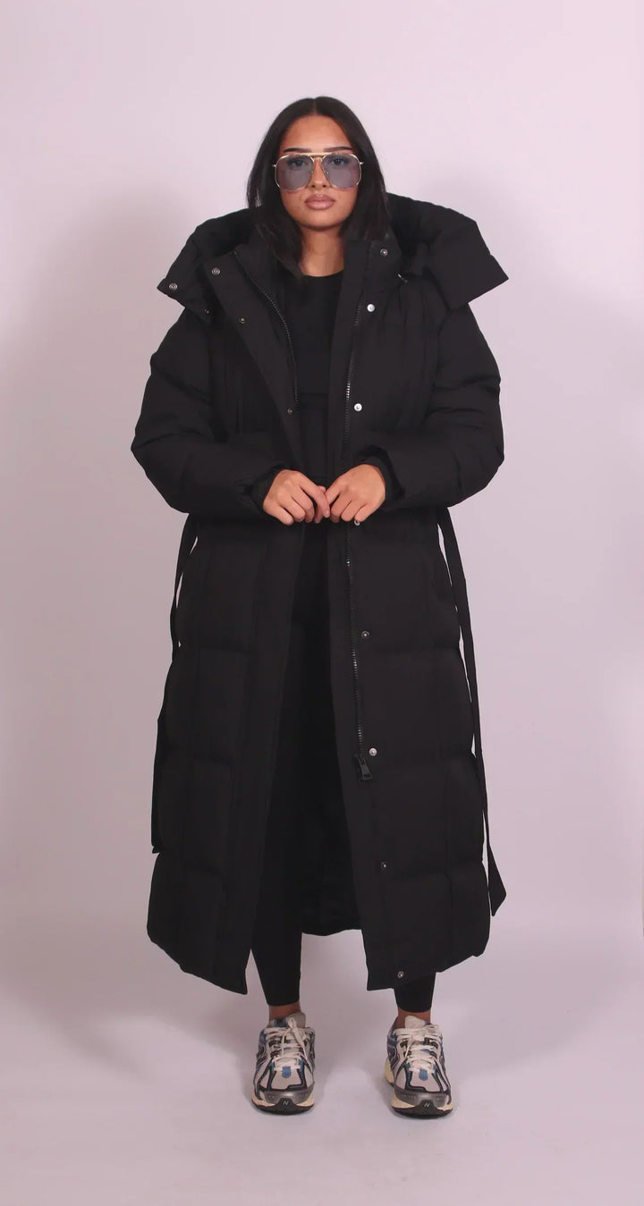 Peta | Women Belted Longline Padded Jacket