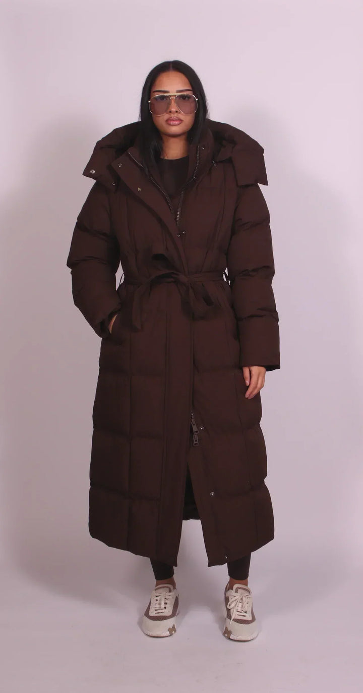 Peta | Women Belted Longline Padded Jacket